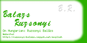 balazs ruzsonyi business card